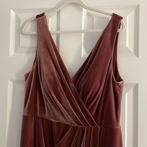 Revelry velvet bridesmaids dress in Dusty Rose!